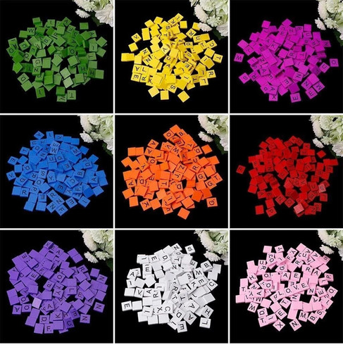 100 wooden scrabble tiles - wooden,