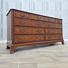 Antique Chest Of Drawers – Mahogany Georgian Revival - Bank Of 9 Wooden Commode
