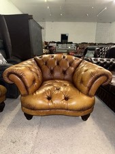 Tetrad Oskar Chesterfield Tan Real Leather Club Chair