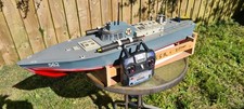 model ship USSR navy radio control hand made  model boat  with controler 