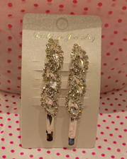 Diamante  hair slides, 1 pair