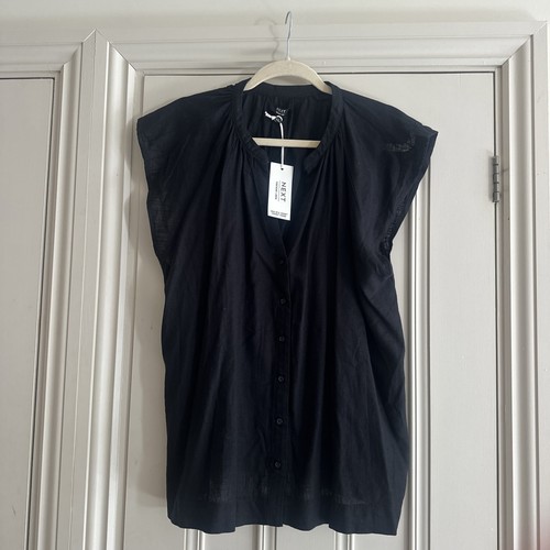 Black linen blend bottom - black,