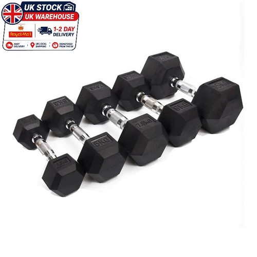 Hex dumbbells pairs rubber - pairs,