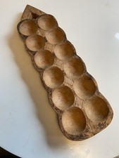 Vintage Hand Carved Wooden Mancala Board Game