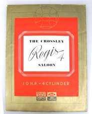 CROSSLEY Regis 4 Saloon Car Sales Brochure 1936 10hp 4 Cylinder