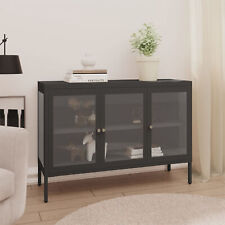 Sideboard Anthracite 105x35x70  Steel and Glass C7Y0