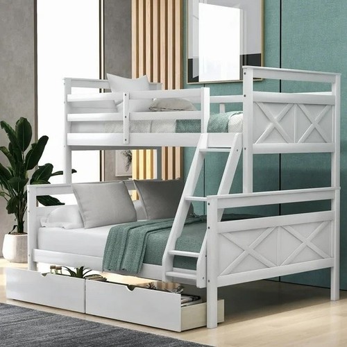Wood twin over - full, bed