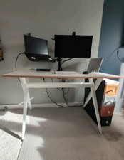 Made.com White Desk 120x60cm X-shaped legs (Monitor/Laptop mount is optional)