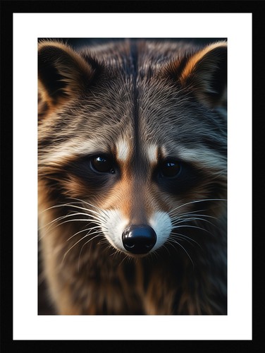 Enchanting raccoon framed wall - enchanting,