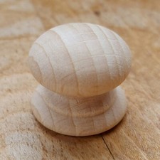 Small Wooden Beech Drawer Knob Handle 18mm Dia. w/ 2mm Hole - CHOOSE QUANTITY +