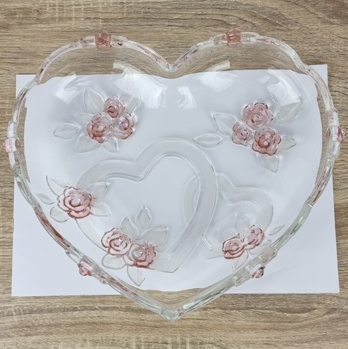 Mikasa glass heart shaped - glass, bowl