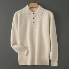 Men 100% Mink Cashmere Sweater