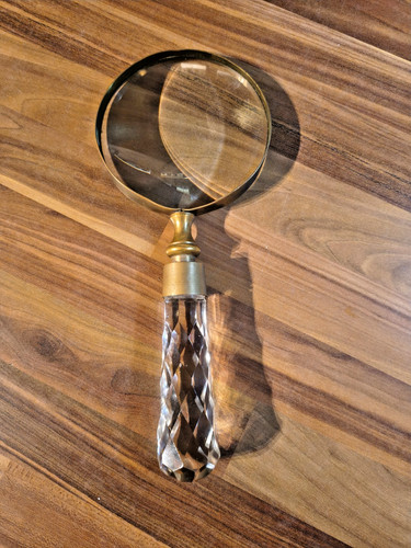 Heavy vintage brass - brass, crystal