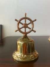 Vintage Brass Ship Wheel Bell