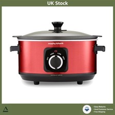 Compact 3.5L Red Slow Cooker
