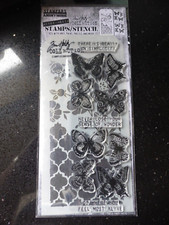 *NEW* TIM HOLTZ (Stampers Anonymous) STAMPS & STENCIL 'Butterflies'