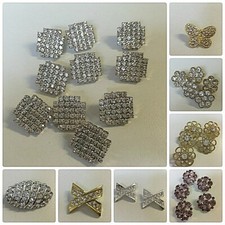 Crystal diamante buttons all - diamante,