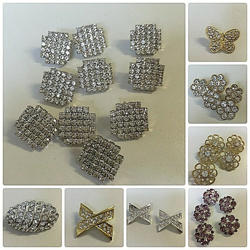 Crystal diamante buttons all - diamante,