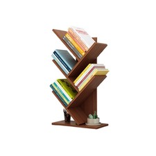 5-Tier Tree Bookshelf Bookcase Desk Book Rack Shelf Display Free Standing Wooden