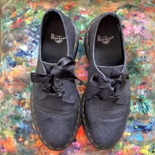 Dr Martens Oxford Style Black Glitter Lace Up Shoes Women’s Size UK5/EU38