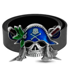 Mens Leather Belt Belts Designer Fashion Pirate Pin Belt Buckle Jeans Black Tan