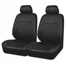 2x~Universal Car Seat Covers Front Chair Headrest PU Leather Protectors Set ~UK