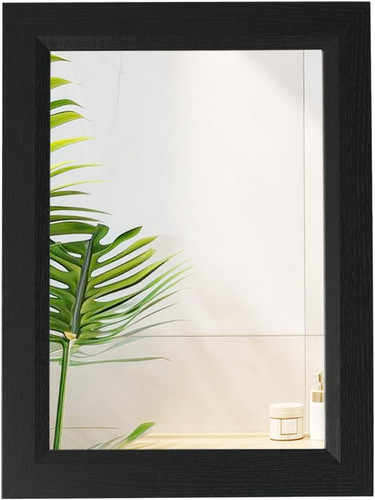 Rustic black wall mirror - black,