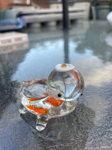 Vintage art glass turtle - vintage,