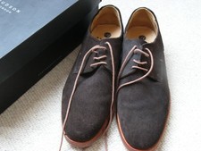 HUDSON LONDON BROWN SUEDE LACE-UP SHOES (43)