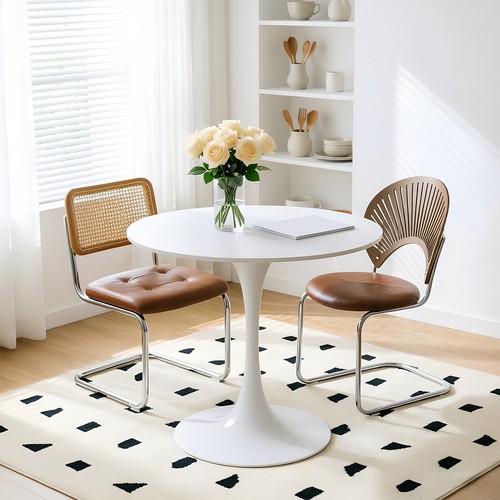 White round pedestal - round,