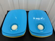 Pair Of Tupperware Vent Cap Lunch Boxes Stored For Years Never Used 