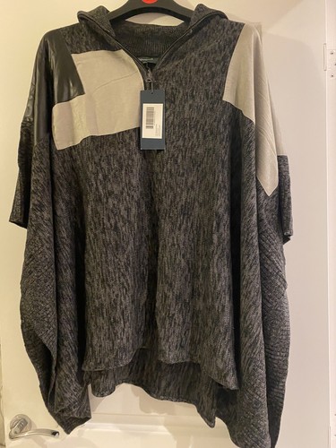 Sosandar grey cape poncho - grey, with