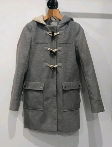 Asos grey hooded duffle - grey, coat