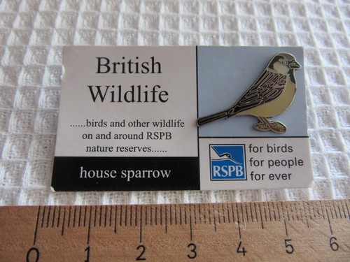 Rspb house sparrow bird lapel - sparrow,