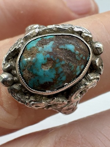 Antique turquoise ring silver - ring,
