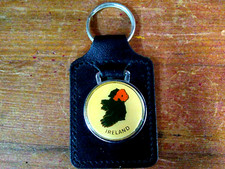 NOS VINTAGE LEATHER IRELAND KEYFOB, MADE IN ENGLAND, MK2 ESCORT RALLY CAR, MANTA