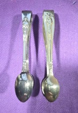 Vintage 1930s Silver Plated EPNS Apostle Sugar Tongs, 2 Designs