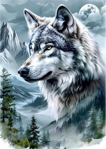 Wolf diamond painting kit - diamond,