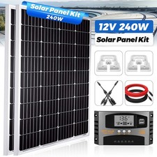 240W 12V Mono Solar Panel Kit Battery Charger Caravan Shed RV w/ 40A Controller