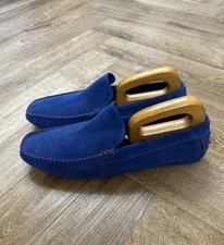 Dune London Men’s Suede Driving Shoes Loafers UK10 / EU44 Electric Blue Slip On*
