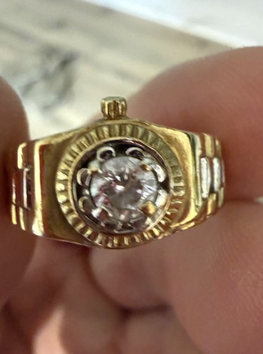 Rolex men 9ct gold - ring, with
