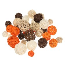 36 Pcs Wicker Rattan Balls White/Orange/Natural/Deep Brown 4 Size