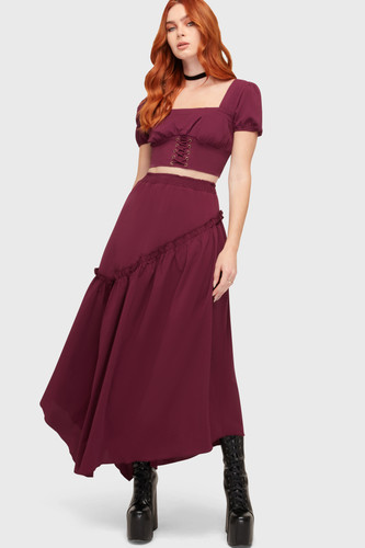 Killstar wild petal midi skirt - petal,