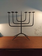 VINTAGE Wrought Iron Freestanding Candelabra Candle Stick Holder , 55cms TALL 