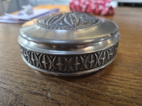 Vintage pewter trinket box - pewter, by