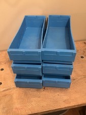 6, Part Storage Boxes Lin Bin, Blue, Good Used Condition.