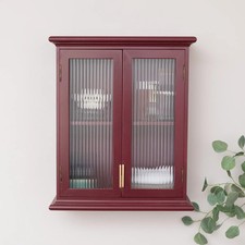 Mulberry Red Reeded Glass Wall