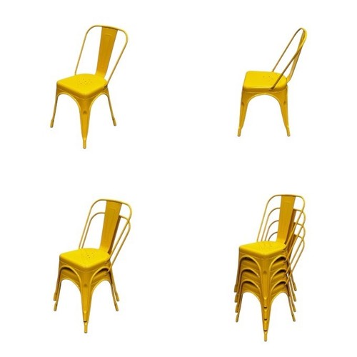 Yellow metal dining - yellow, chairs