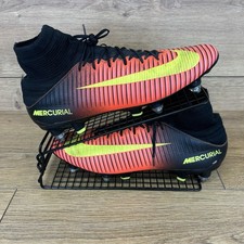 Nike Football Boots Men’s Size UK 10 Mercurial Black Red Multi Ground Sock  2016