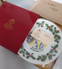 ROYAL GRAFTON Christmas Plates x5 ~ Fine English Bone China showing 1983-1987